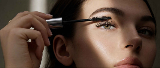 A woman applying mascara